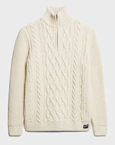 SUPERDRY D1 OVIN JACOB CABLE KNIT HALF ZIP TRICOTAT DE BARBATI