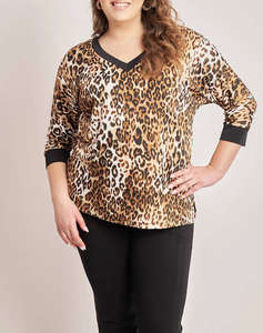 PARABITA Bluza imprimata animal print monocroma