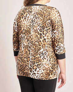 PARABITA Bluza imprimata animal print monocroma