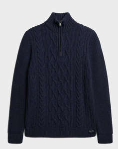 SUPERDRY D1 OVIN JACOB CABLE KNIT HALF ZIP TRICOTAT DE BARBATI