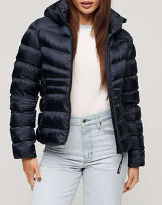 SUPERDRY D2 SDCD HOODED FUJI QUILT PADDED JKT GEACA DE DAMA