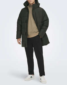 ONLY&SONS ONSCARL LIFE LONG QUILTED COAT OTW NOOS