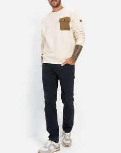 CAMEL Hanorac Crewneck contrast pocket