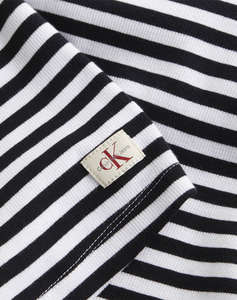 CALVIN KLEIN WOVEN LABEL RIB LONG SLEEVE