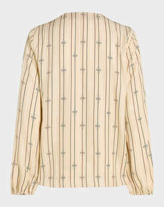 TOMMY HILFIGER ROPE STRIPE VIS GATHERED BLOUSE