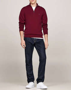 TOMMY HILFIGER PIMA ORG CTN CASHMERE ZIP MOCK