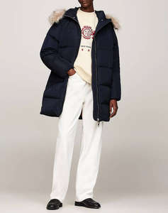 TOMMY HILFIGER MW DOWN REG COAT WITH FUR