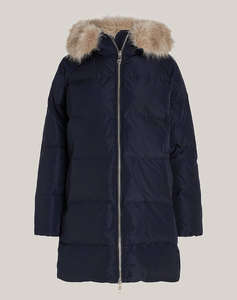 TOMMY HILFIGER MW DOWN REG COAT WITH FUR