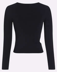 CALVIN KLEIN CUT OUT DETAIL LS SWEATER TOP