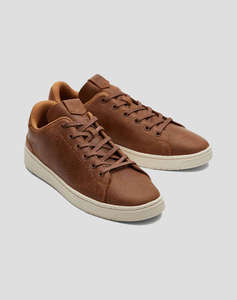 TOMS TAN LTHR MN TRVLOW SNEAK