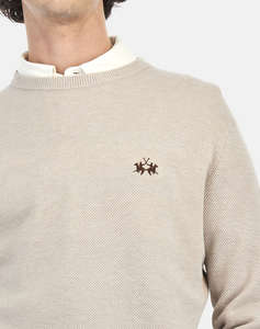 LA MARTINA BLUZA TRICOTATA MM MAN SWEATER BASIC SOFT WOOL BL