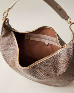 BORBONESE BORBONESE HOBO BAG PE,PL,AF,LEATHER ITAL.ORIGIN (Dimensiuni: 36 x 22 x 7 cm.)