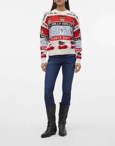 VERO MODA VMHOLLY JOLLYFLAKES LS O-NECK PULL.XMAS