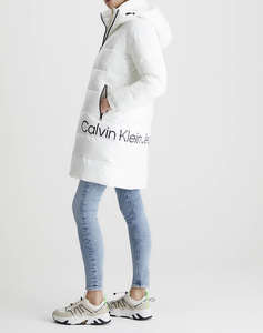 CALVIN KLEIN SHINY LONG FITTED JACKET