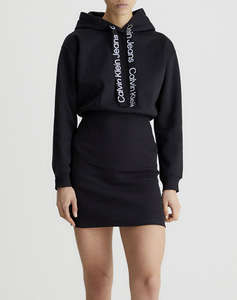 CALVIN KLEIN LOGO ELASTIC HOODIE DRESS