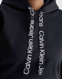 CALVIN KLEIN LOGO ELASTIC HOODIE DRESS