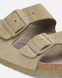 BIRKENSTOCK S25 LEATHER ARIZONA SFB LEVE FADED KHAKI 35 - 46 NARROW SEASONAL INCALTAMINTE UNISEX