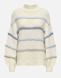 ONLY ONLMY LS STRIPE HIGH NECK KNT