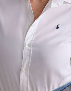 RALPH LAUREN LS CRLTE ST-LONG SLEEVE-BUTTON FRONT SHIRT