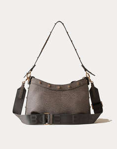 BORBONESE BORBONESE HOBO BAG PE,PL,AF,LEATHER ITAL.ORIGIN (Dimensiuni: 26 x 18 x 9 cm.)