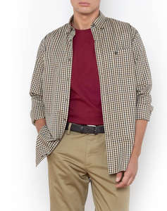 THE BOSTONIANS CAMASA MAVERICK TWILL REGULAR FIT MedCheck TWILL Button-down Regular FIT