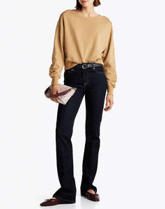 TOMMY HILFIGER GOLD BTN BOAT-NK SWTSHRT