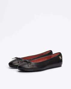 TOMMY HILFIGER BALLERINA LEATHER FLAT BOW