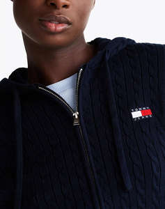 TOMMY JEANS TJW BADGE CABL HOOD CARDIGAN EXT