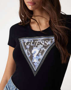 GUESS SS CN TRIANGLE FLOWER TEE BLUZA DE DAMA