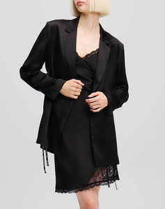 KARL LAGERFELD KLJ SATIN TIED BLAZER