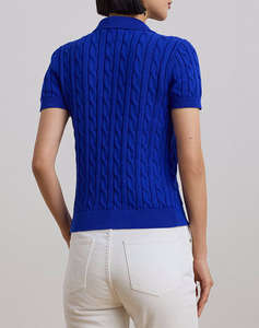 LAUREN RALPH LAUREN GASSED COTTON-SS SWEATER