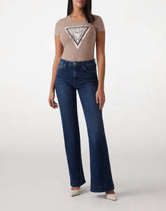 GUESS SS CN CHEETA LOGO TRIANGLE TEE BLUZA DE DAMA