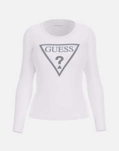 GUESS LS CN SHINY TRIANGLE TEE BLUZA DE DAMA