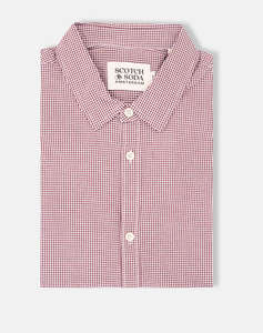 SCOTCH&SODA POPLIN MICRO CHECK SHIRT