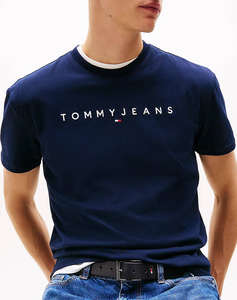 TOMMY JEANS TJM REG LINEAR LOGO TEE EXT