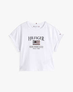 TOMMY HILFIGER HILFIGER SEQUINS FLAG TEE SS