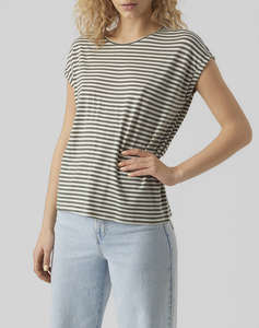 VERO MODA VMAVA PLAIN SS TOP STRIPE GA JRS NOOS