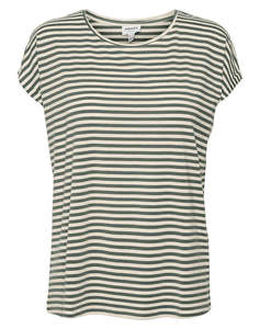 VERO MODA VMAVA PLAIN SS TOP STRIPE GA JRS NOOS