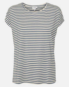 VERO MODA VMAVA PLAIN SS TOP STRIPE GA JRS NOOS