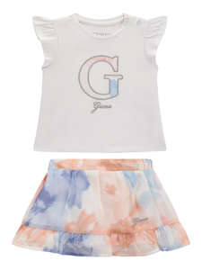 GUESS SET SS T-SHIRT+CHIFFON SKIRT SET COPII GIRL