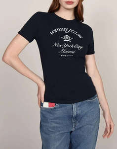 TOMMY JEANS TJW SLIM CREST NYC RINGER TEE