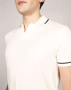 TOMMY HILFIGER OPEN COLLAR TIPPED POLO