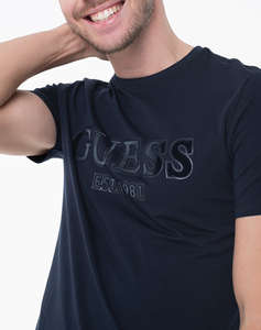 GUESS SS CN SPRAYED FLOCK LOGO TEE BLUZA DE BARBATI