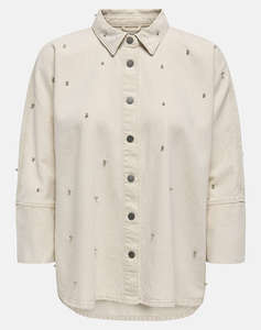 ONLY ONLGRACE L/S RHINESTONE COL SHIRT PNT