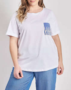 PARABITA T-shirt cu buzunar si broderie